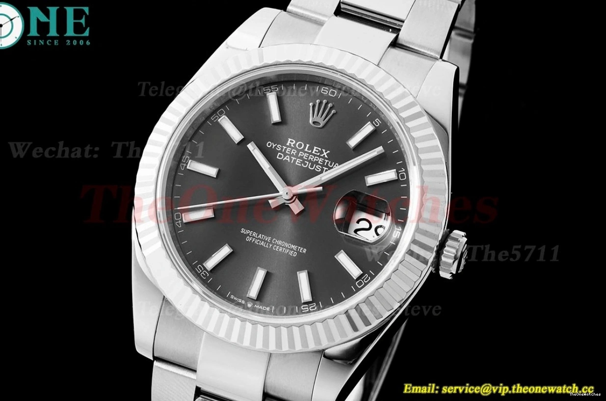 Stk Oyster 41mm Datejust 904L VR3235 SS 126334 SS King Grey 0429